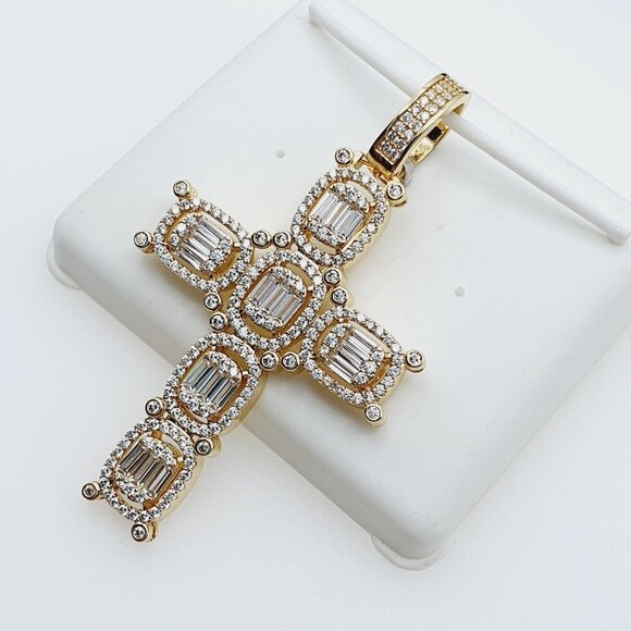 14K Gold Plated Cubic Zircon Pendant, EVBRS383 - Picture 2 of 9